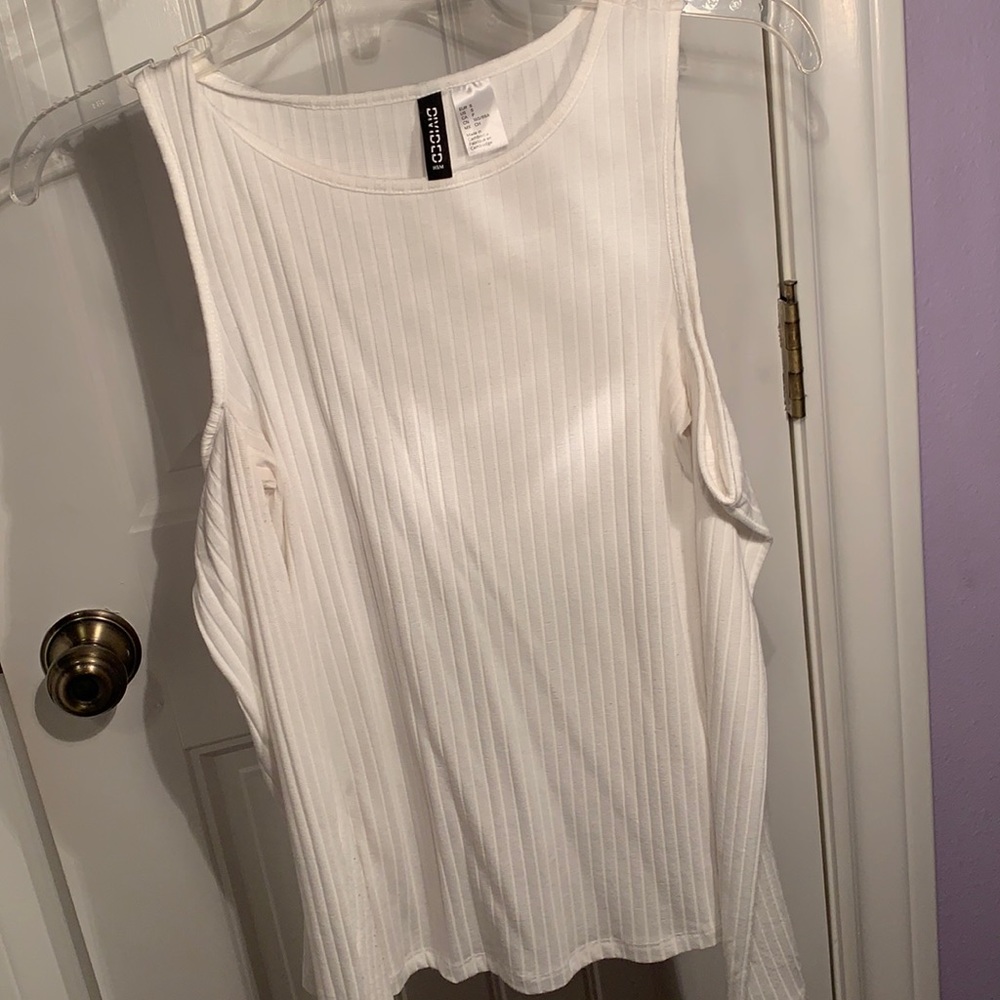 White Long Sleeve H&M shoulder cutout